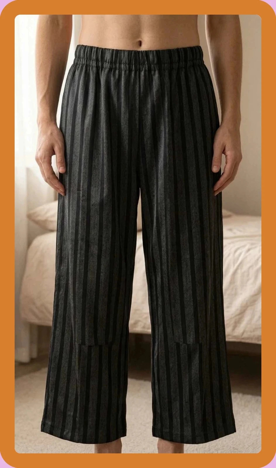 Pantalon à rayures verticales noir/gris - Taille 2